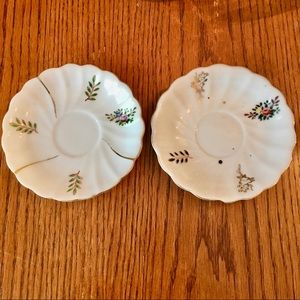 OHASHI Bone China Hand Painted Japan Saucers 1930s